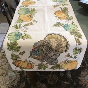 POTTERY BARN HERITAGE TURKEY TABLE RUNNER